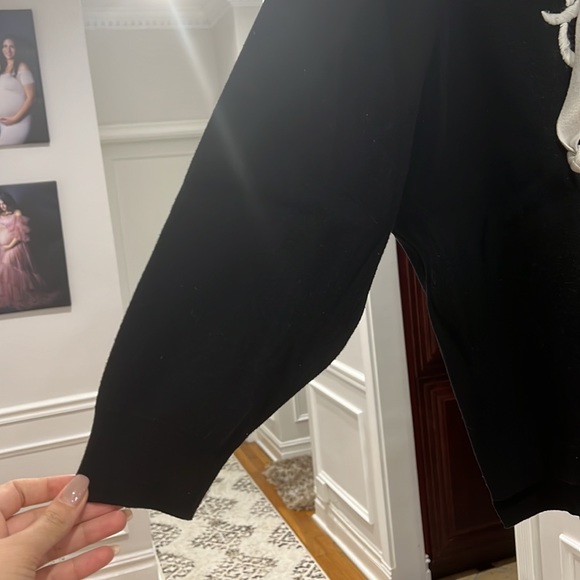 Zara ‘Good Vibes’ sweater black hood knit sweatshirt - Picture 2 of 4